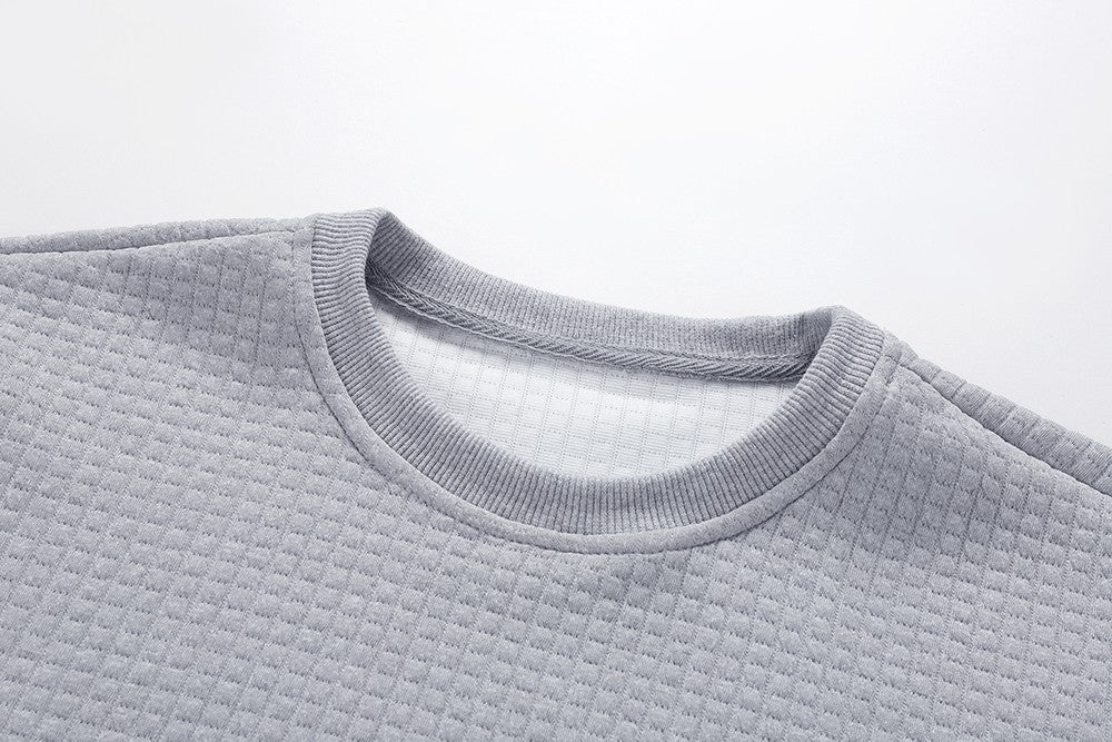 Men's Crew Neck Sweatshirts Solid Color  Long Sleeve Large Sweatwear Spring Autumn Outdoor Jogging Tops