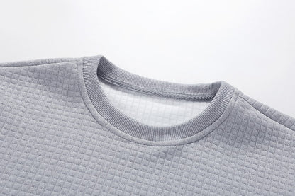 Men's Crew Neck Sweatshirts Solid Color  Long Sleeve Large Sweatwear Spring Autumn Outdoor Jogging Tops