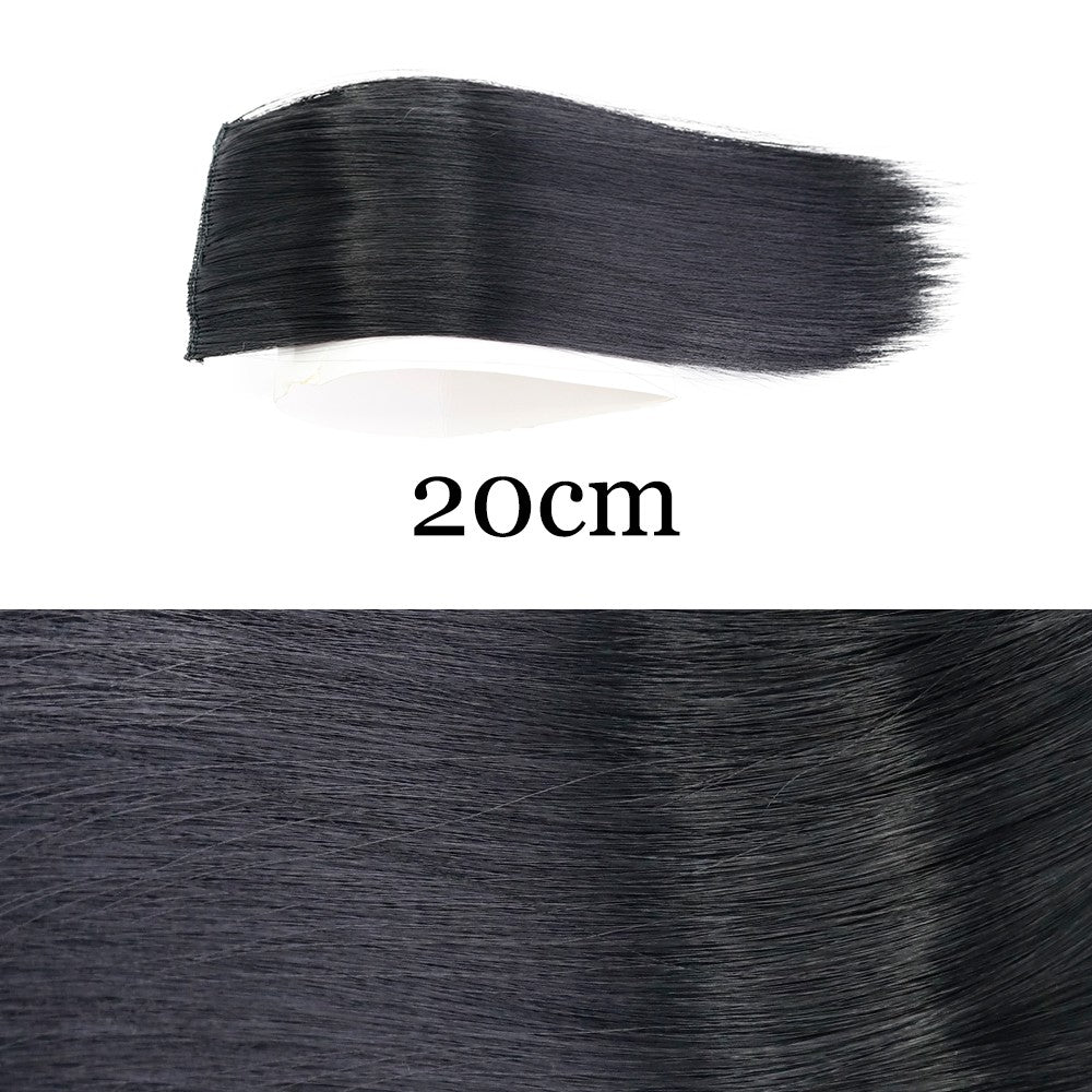 MERISI HAIR Apliques de Cabelo Sintético Liso Invisível com 2 Presilhas, Aumento de Volume, Extensões de Cabelo, Cobertura Lateral Superior