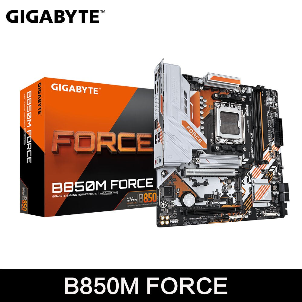 Placa-mãe GIGABYTE Nova B850M FORCE Soquete AM5 Para CPU Ryzen Série 9000 8000 7000 Dual Channel Micro ATX DDR5 SATA3 M.2