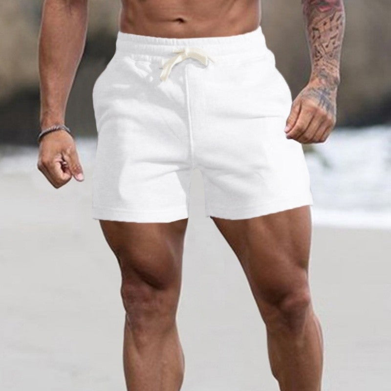 Summer Men Breathable Casual Gym Shorts Elastic Cotton Running Shorts Male Sport Basketball Shorts Blue Beach Shorts Man Clothes