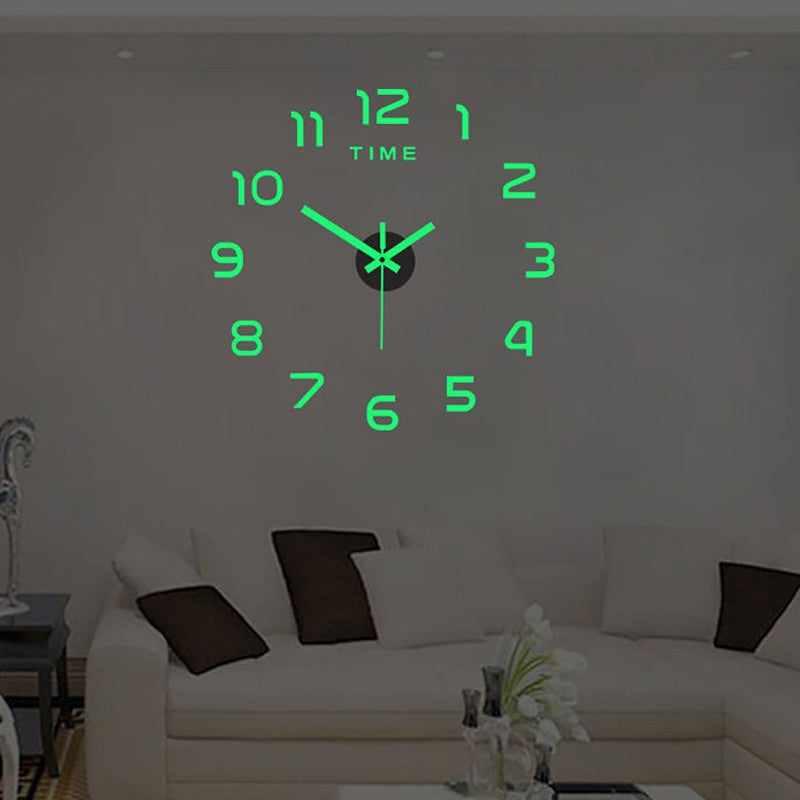 Creative 3D Acrylic Digital Wall Clock Roman Numerals Design Mirror Wall Clock Large Round Wall Clock DIY Self Adhesive Clocks