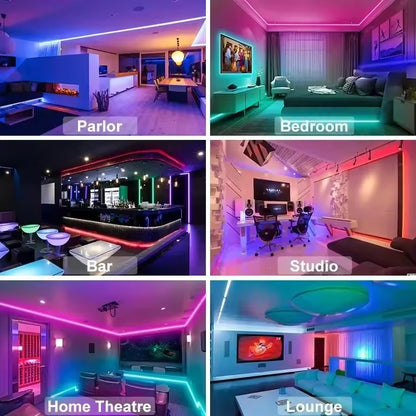Motorcycle LED Strip Lights 5050 RGB Bluetooth APP Remote Control USB Christmas Decorative Lights for Motorcycle Room Decor