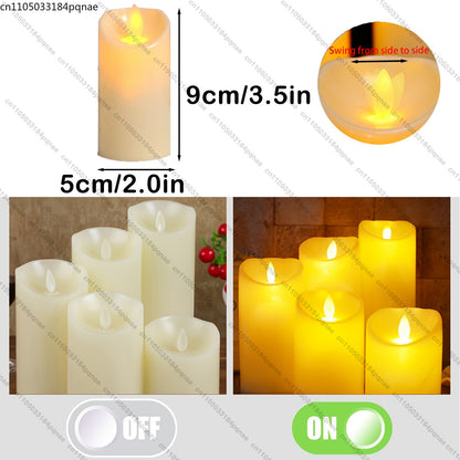 10-240pcs Flameless Fake Candle LED Flickering Candles with Remote Control Battery Operated Pillar Candles for Valentine's Day