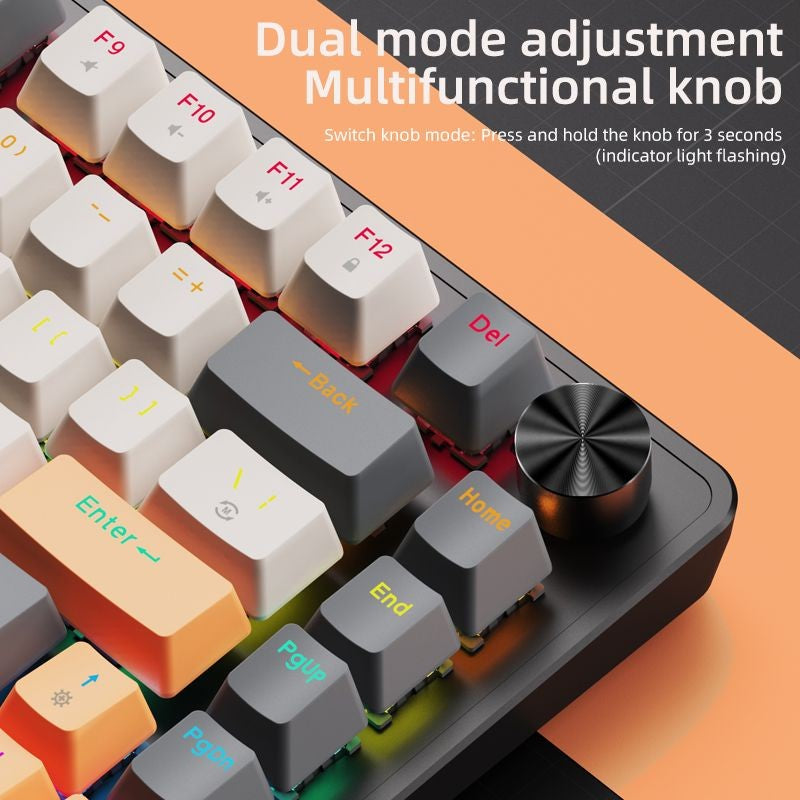 Teclado Mecânico com Fio 75% com Botão de Mídia, Teclado Gamer Preto APAYADO, Hot-Swap, Retroiluminação de Caractere Transparente com Teclas ABS