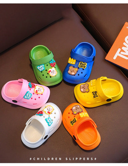 Children's Slippers Summer Boys and Girls Cartoon Cute Anti-Slip Open-Toe Clogs Infant Toddler and Big Kids Sandals