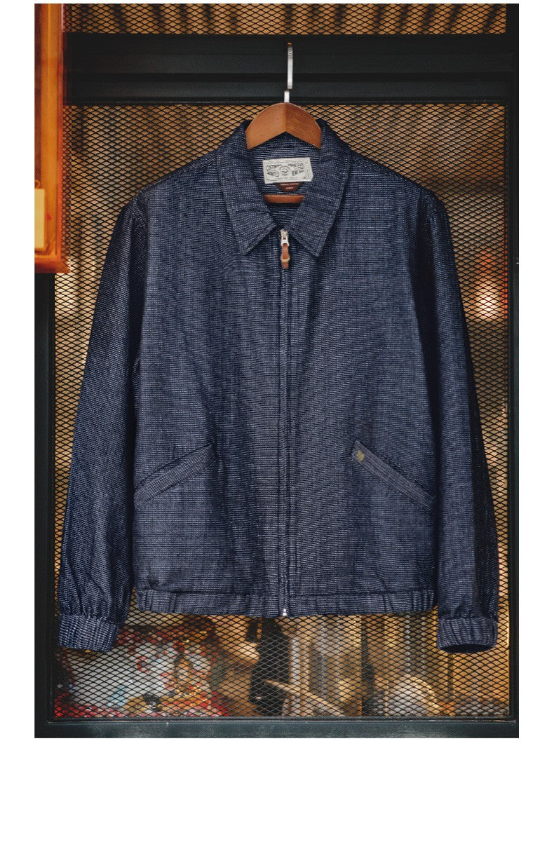 Maden American New Spring And Autumn Retro Denim Jacket Cityboy Amekaji Style Loose Lapel Jacket Men’s Fashion Short Blue Coats