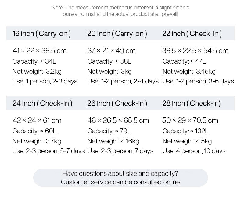 Mixi Puristic Design Travel Luggage Rolling Wheel Hardside Women Suitcase Men Trolley Case 16 20 Carry On/Big 22 24 26 28 Inch
