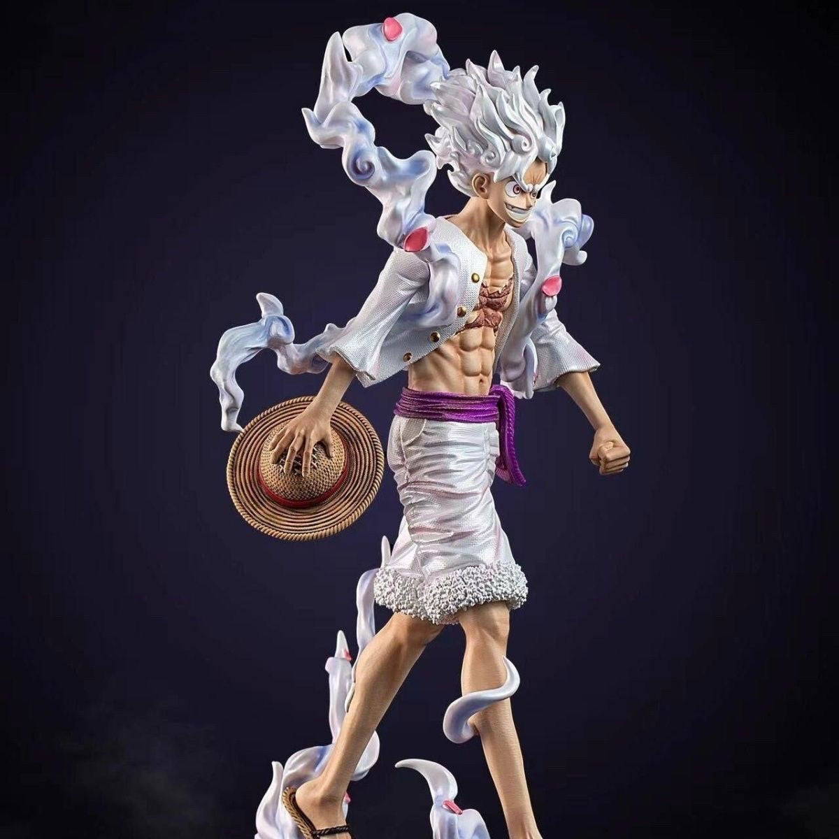 23cm One Piece Anime Zook Nica Monkey Luffy Gear 5 Action Figure PVC Statue Model Toy Gift Desktop Ornament