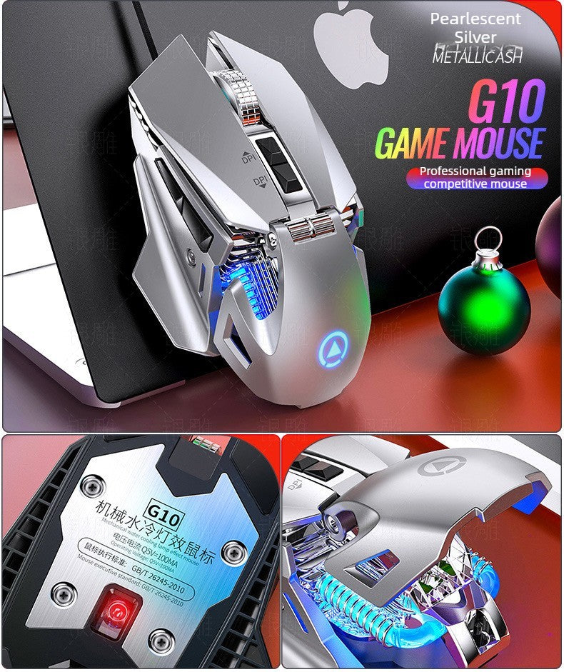 G10 Wired Mechanical Mouse RGB Backlit 200-7200DPI 6000FPS Macro Programming Gaming Mouse with Anti Interference Magnetic Ring