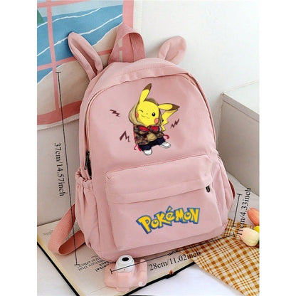 Miniso Pokémon Desenho Animado Mochila Orelhas de Coelho Fofa Bolsa Escolar Primária Para Alunos Moderna Casual Pequena Mochila Escolar Estilo Unissex