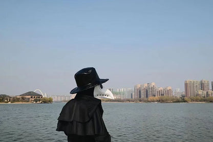 Plague Doctor Bird Cosplay Costume Medieval Hooded Robe Horrord Monk Steampunk Cloak Halloween Carnival Adult Kids Lantern Stick