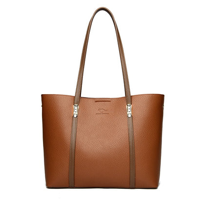 New autumn Single Shoulder Large Capacity Messenger Droadband Female Solid Color Handbag Luxury Ladies Bucket PU Shoulder Bag