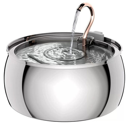 Bebedouro Inteligente para Pets, Fonte de Aço Inoxidável, Bebedouro Automático com Circulação para Gatos, Alimentador Silencioso 4L, Pescoço de Cisne