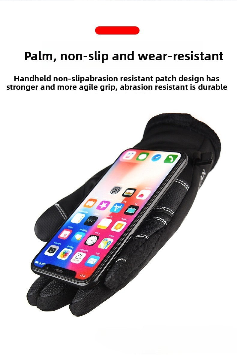 Luvas de Motocicleta Moto Luvas de Inverno Térmicas Forradas de Lã Inverno Impermeáveis Tela Sensível ao Toque Antiderrapantes para Pilotagem ao Ar Livre