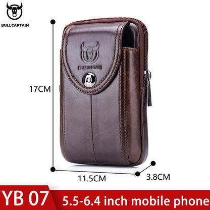 BULLCAPTAIN  MEN'S Leather BELT WAIST Bag Military Fanny PACK Molle Small Money Phone WAIST PACK Bum Pouch PURSE