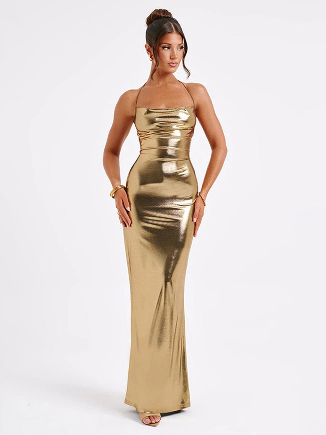 New Women Summer Dresses Strap Clubwear Sexy Backless Halter Bandage Long Dress