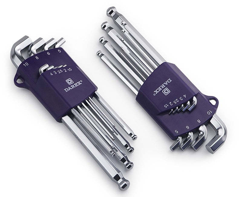 DAREX Metric Ball End Short Tail Hex Key Set 7/9 Piece Short Arm Extended High - Quality Hex Wrenches for Various Tasks