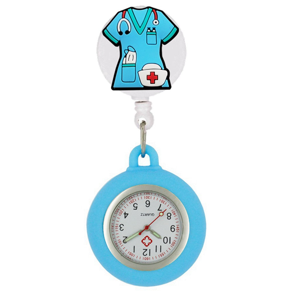 Lovely Hospital Medical Nurse Doctor Icons Cartoon FOB Pocket Watches Fashion Accessories Unisex Women Mens Clip Hang Clock Gift