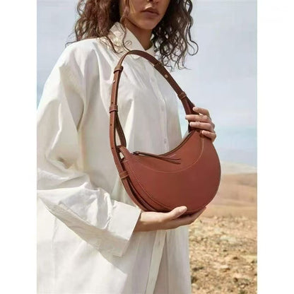 2025 New Style, High-Quality Textured Crescent Bag, Underarm Handbag, Single Shoulder Crossbody Bag
