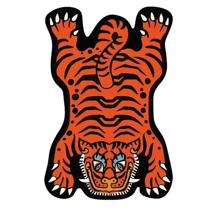 VIKAMA Domineering Tiger Carpet Personality Shaped Doormat Rug For Bedroom Living Room Floor Mat Machine Washable Home Decoratio