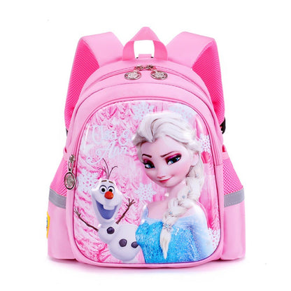 Mochila Escolar Infantil Feminina Disney Frozen 2 Elsa Princesa Desenho Animado Jardim de Infância Moda Viagem Dupla Alça Costa Criança Pequena Bagagem