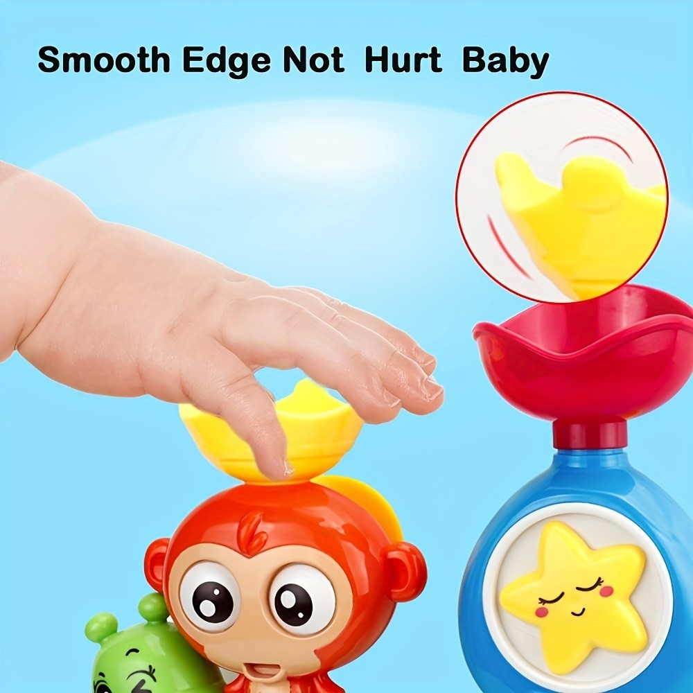 Toddlers Bath Toy, Monkey Caterpillar Preschool New Born Baby Bathtub Water Toys, Durable Interactive Multicolored Infant Toy