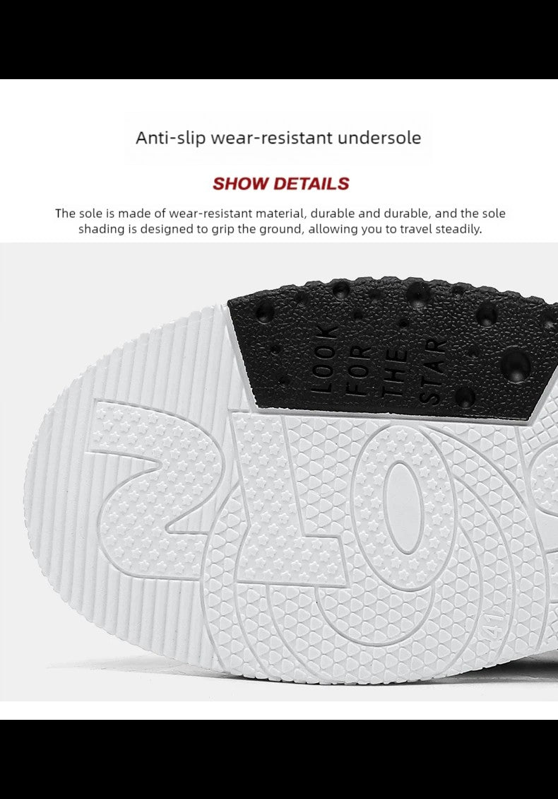 Men's thick soled casual shoes four season soft soled outdoor walking shoes student flat shoes youth fashion sports board shoes