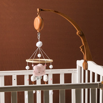 Baby Rattle Toy 0-12 Months Bed Bell Bracket Imitation Wood Grain Plastic Bed Bell Bracket Newborn Crochet Bed Bell Hanging Toys