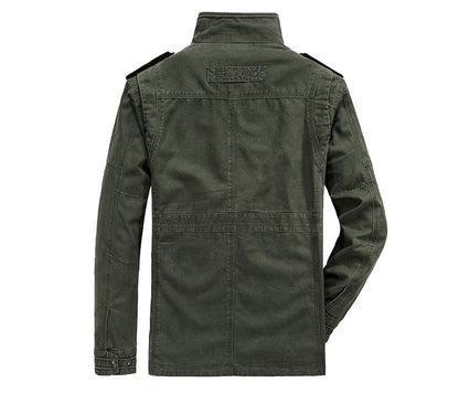 Autumn Men's Military Jacket Casual Man Stand Collar Cotton Business Coats Men Multi-pocket Windbreaker Jackets Clothing 7XL