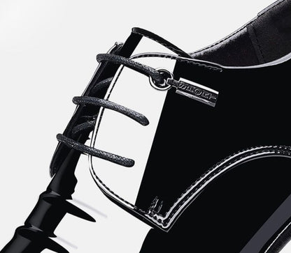 Sapatos Sociais Masculinos de Amarrar em Couro Envernizado Preto Bico Fino Estilo 2025 Preço Baixo Luxo Designer Escritório Terno 39 Masculino