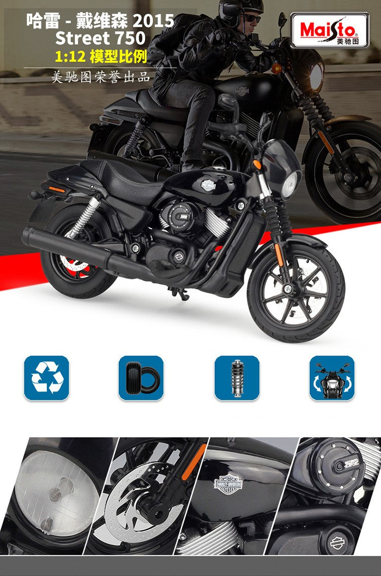 Maisto 1:12 Harley 2015 Street 750 Liga Moto Modelo Diecast Metal Brinquedo Corrida Moto Modelo Simulação Coleção Presente Infantil