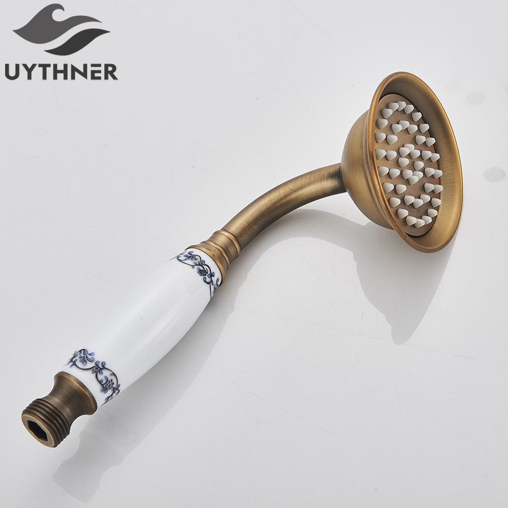 Ducha Chuveiro Banheiro Vintage Cerâmica Latão Montado Parede Torneira Pulverizador Acessório Hardware Chuveirinho