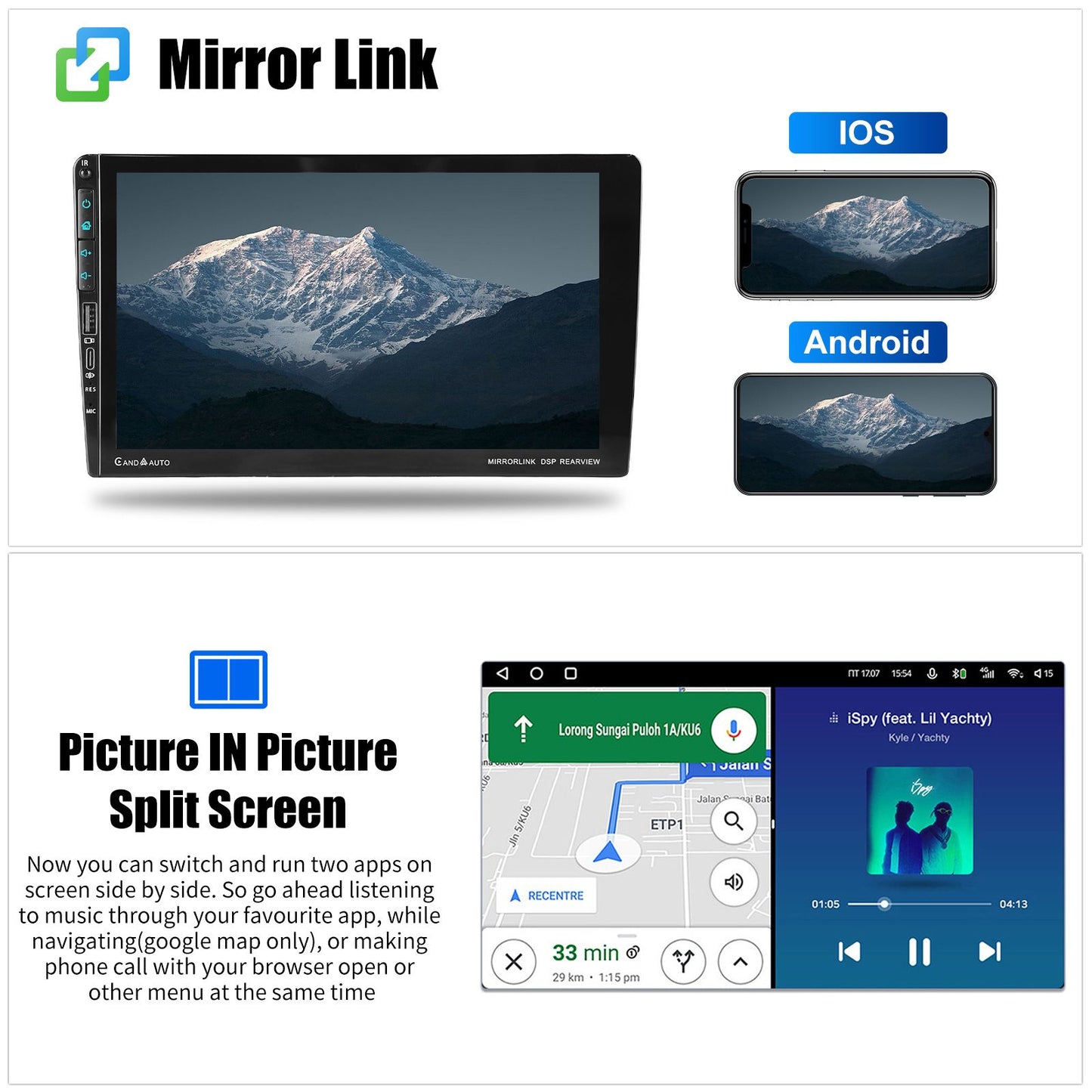 4+64G For Honda CR-V CRV 2007-2011 Android14 Carplay 9" Car Stereo Radio WiFi BT USB GPS Navigation IPS Touch Screen FM/RDS SWC