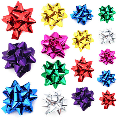 20/10pcs Self-Adhesive Star Flower Ribbon Star Bows For Holiday Valentine Christmas Birthday Party Decoration Gift Wrapping