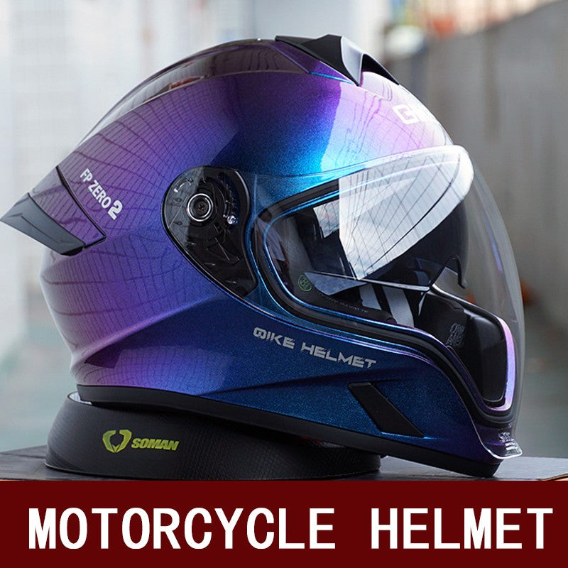 Capacete de motocicleta masculino e feminino com lente dupla antiembaçante integral para motoqueiro com pedal de cruzeiro e capacete universal para todas as estações com certificação DOT