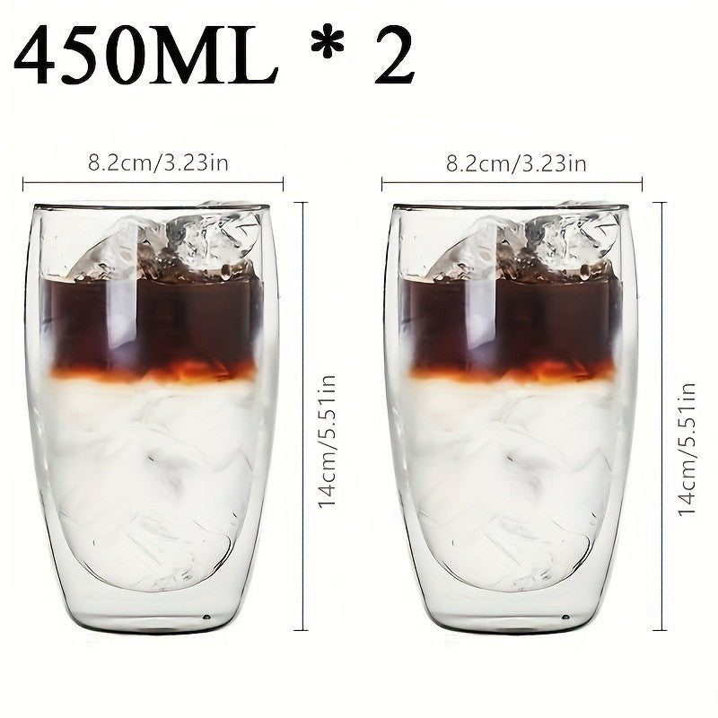 Copo de Vidro de Parede Dupla Isolamento Térmico Transparente Feito à Mão para Chá Copos MINI de Uísque Caneca de Café Expresso Conjunto de 250-450ml