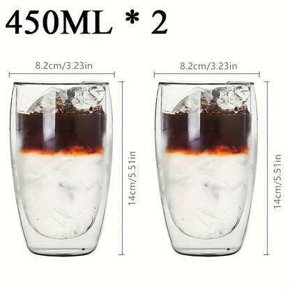 Copo de Vidro de Parede Dupla Isolamento Térmico Transparente Feito à Mão para Chá Copos MINI de Uísque Caneca de Café Expresso Conjunto de 250-450ml