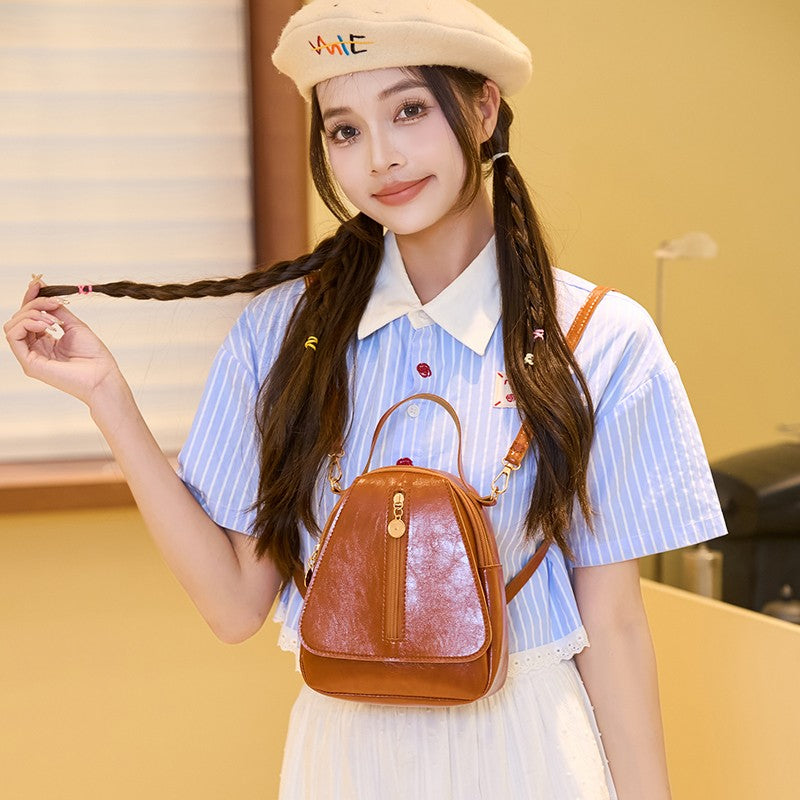 Fashion Women Mini Backpack Solid Color Soft Pu Small Backpacks Female Casual Outdoor Travel Rucksack School Baskpack for Girls