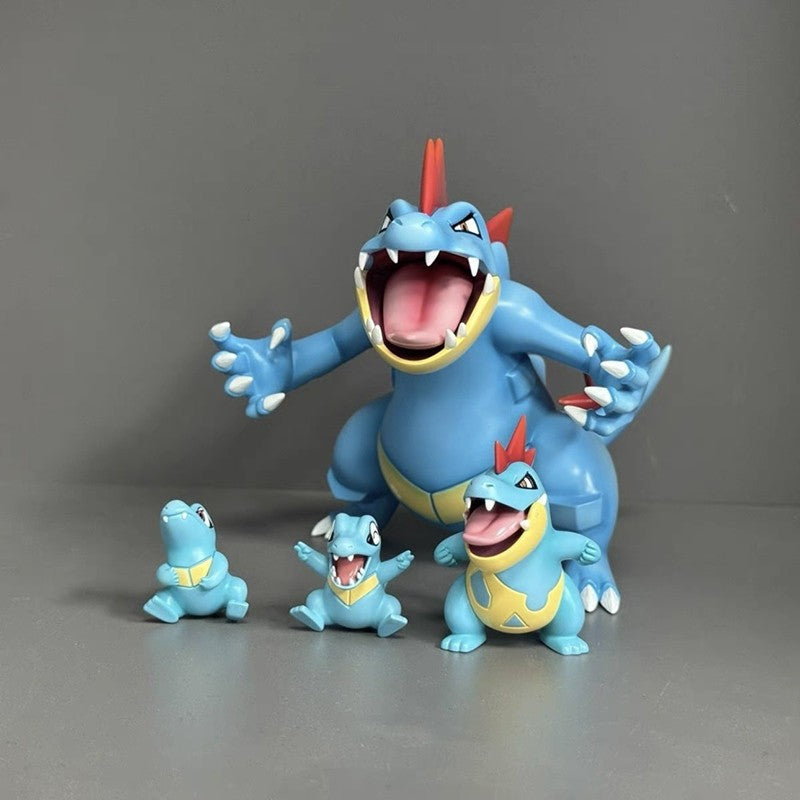 Desenho Animado Anime P0kemon Totodile Croconaw Feraligatr Boneco de Ação Modelo de Estátua de Mesa Brinquedo de Presente