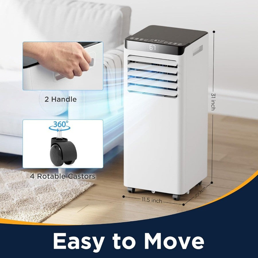 Ar Condicionado Portátil 10000 BTUs para Ambientes Grandes de até 42m² com Funcionalidade 4 em 1 Controle Remoto Desumidificador Embutido