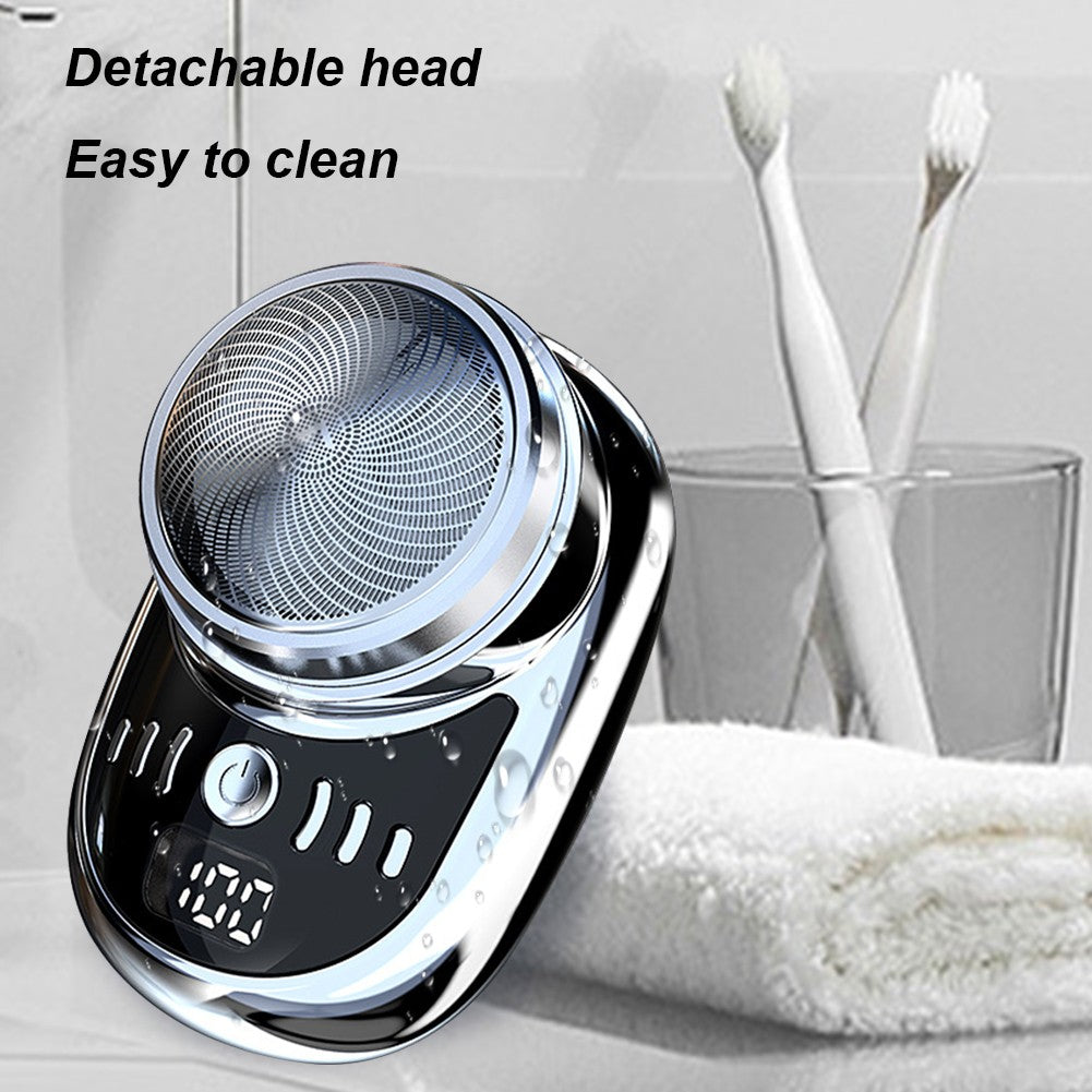 Men Vehicle Mounted Shaver USB Charging Face Beard Trimmer with Digital Display Shaving Face Beard Razor Washable Car Home Razor