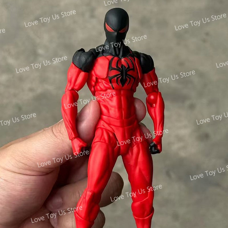 Original Mess Toys Spider Figure Black Suit Neighbor Symbiote Scarlet Spider Kaine Parker Black Red Spider Action Figure Toys