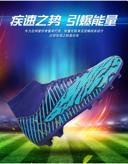 Men Light Soccer Shoes Size 35-45 Boys Soccer Shoes Football Boots High Ankle Kids Cleats Training Sport Sneakers Football Shoes