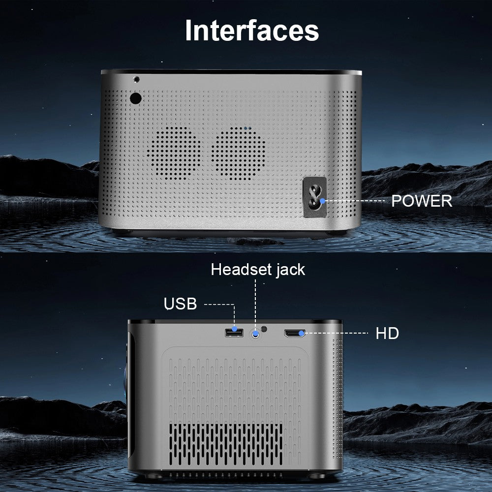 Projetor Smart 4K Magcubic Android 11 580 ANSI 1920*1080P Full HD Wifi6 BT5.0 Allwinner H713 com Controle de Voz para Home Theater