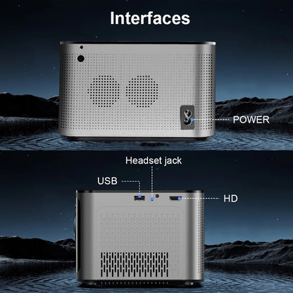 Projetor Smart 4K Magcubic Android 11 580 ANSI 1920*1080P Full HD Wifi6 BT5.0 Allwinner H713 com Controle de Voz para Home Theater