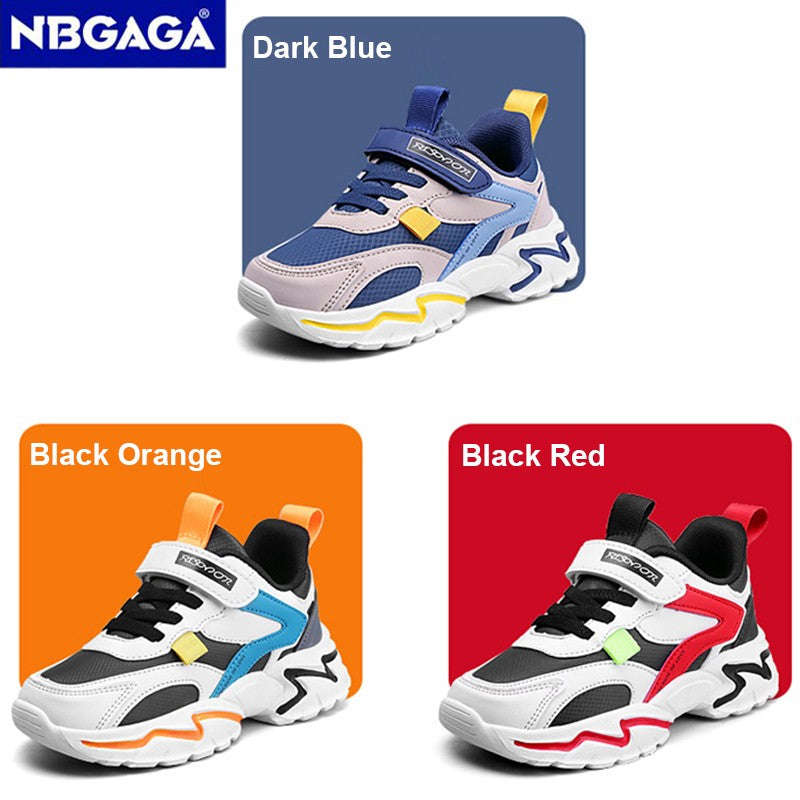 Four Seasons Sport Kids Sneakers Boys Casual Shoes For 5-16Years Children School Walking Non-slip Outdoor Running Shoes Leather