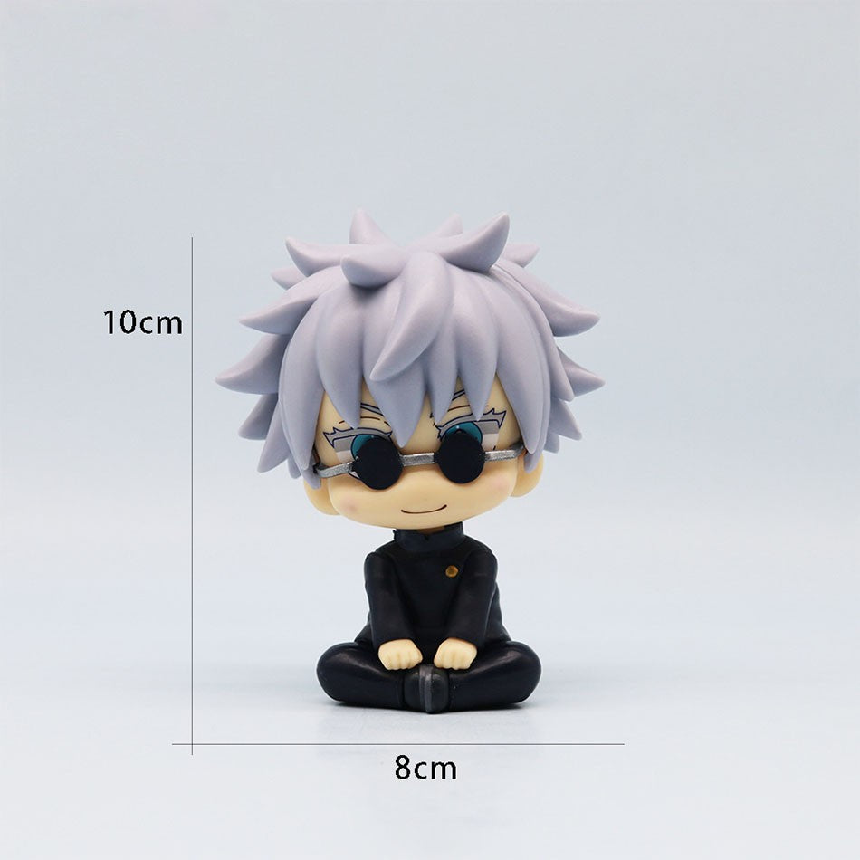 Novo conjunto de 5 peças Jujutsu Kaisen Cute Yuji Itadori Gojo Satoru Q Ver. Bonecos de Ação de PVC Figuras de Anime Modelo Brinquedos Coleção Boneca Presente