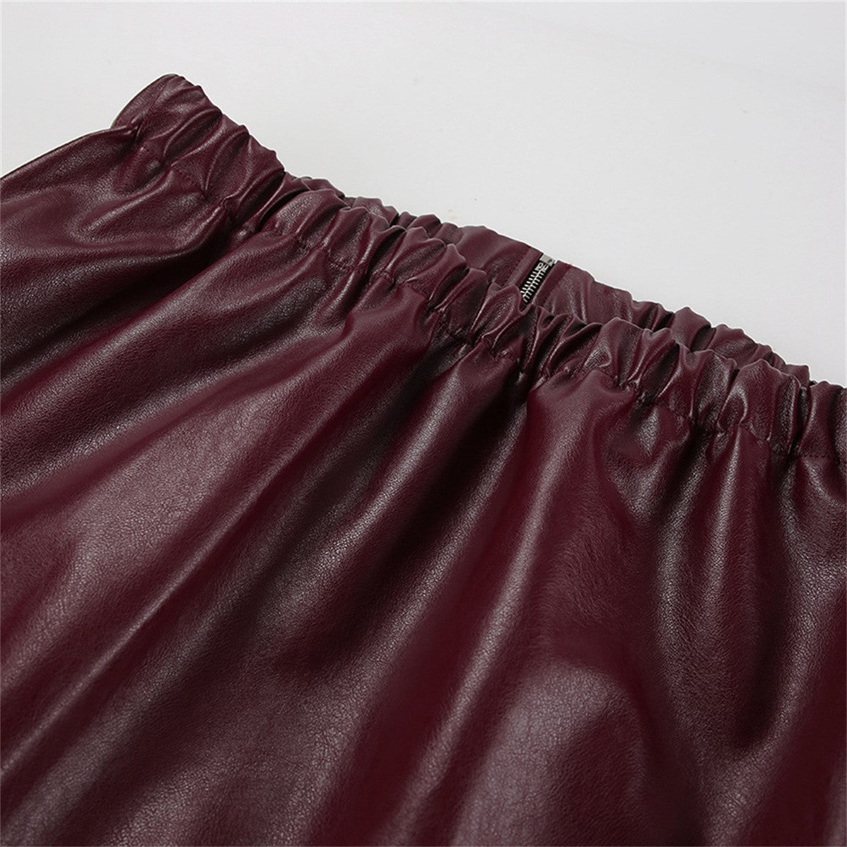Jaqueta Feminina de Couro Sintético Vermelho Vinho Vintage, Casaco Moderno com Zíper e Lapela, Casacos de Outono Inverno, Blusas Curtas Femininas Estilo Streetwear