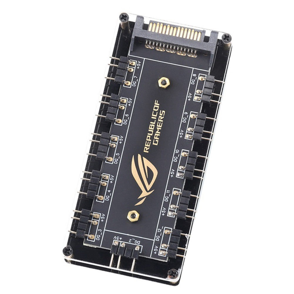 5V/3PIN ARGB Cable Splitter Hub ASUS AURA SYNC RGB Fan Hub Adapter SATA Power Extension Cable Adapter for Computer PC Cooler